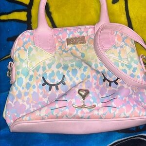 Betsey Johnson Pastel Cat Face Handbag